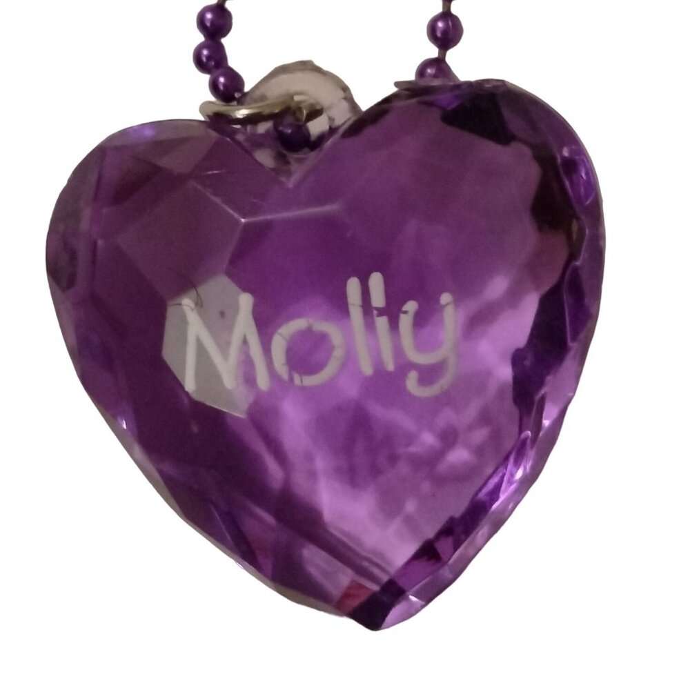 Molly Purple Heart ball chain Necklace Valentine Personalized  Jewelry